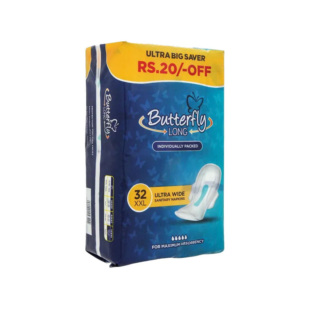 Butterfly Ultra Thin XXL Sanitary Pads - 32 Count