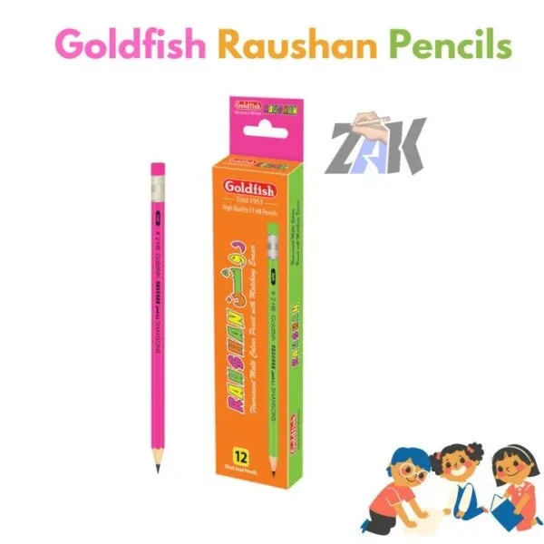 Goldfish Raushan Pencil - 12 High-Quality Pencils - Office Stationery