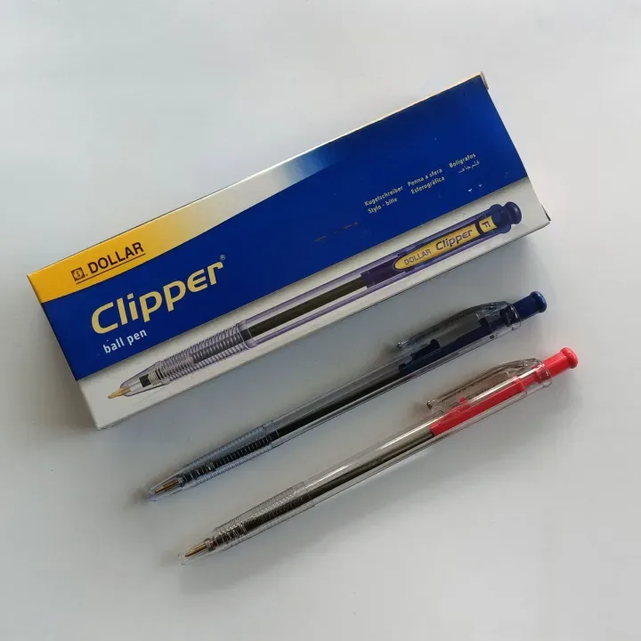 Dollar Clipper Ball Pen Red [IS][1Box] – KATIB - Paper and Stationery