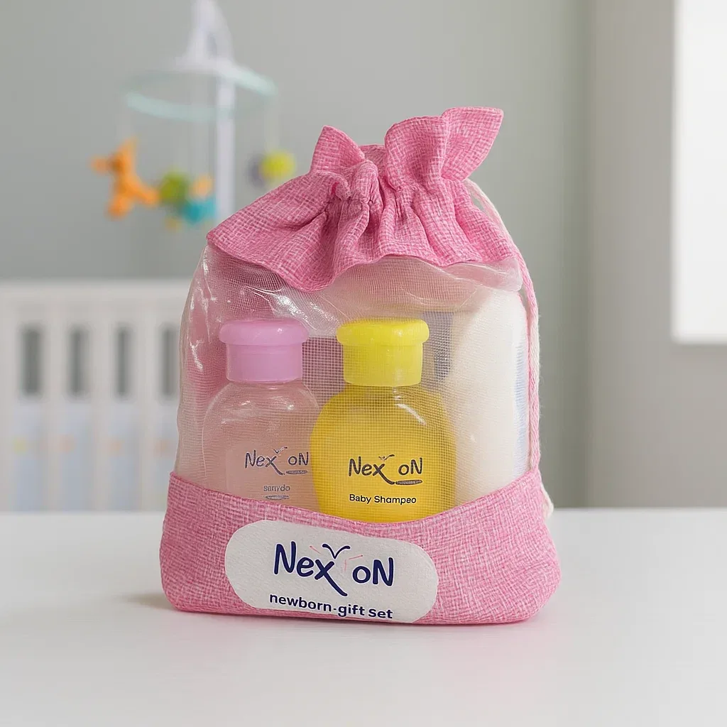 Nexton New Born Baby giftset (Pouch) Medium - PINK