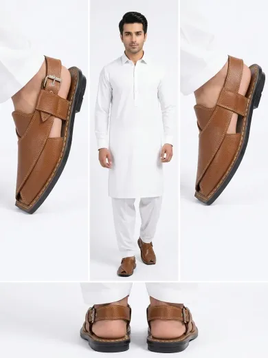 Premium Handmade Brown Peshawari Chappal