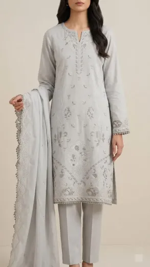 Embroidered Lawn 3 Pcs Tawakkal