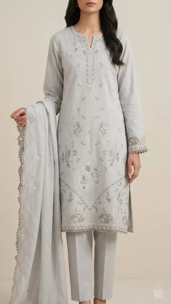 Embroidered Lawn 3 Pcs Tawakkal