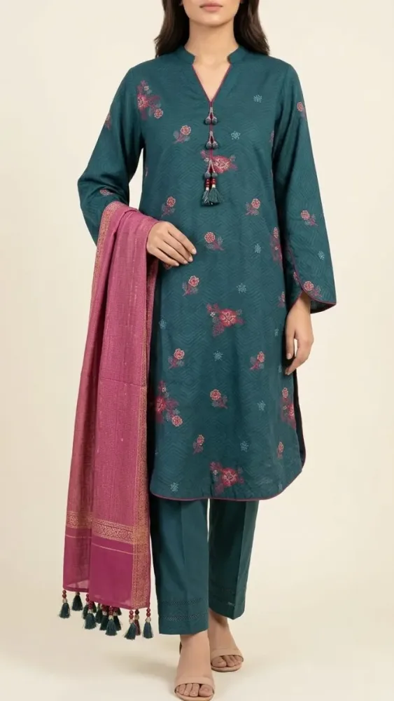 Embroidered Lawn 3 Pcs Tawakkal