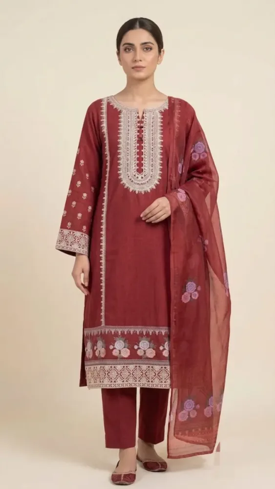 Embroidered Lawn 3 Pcs