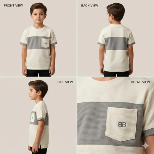 Kids Premium Color Block Tracksuit Set – Matching T-Shirt & Trouser Co-Ord Set for Boys