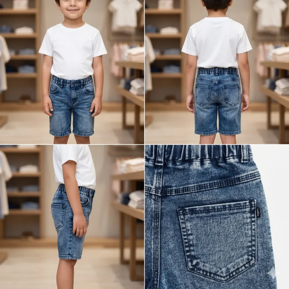 Classic Blue Denim Shorts for Boys