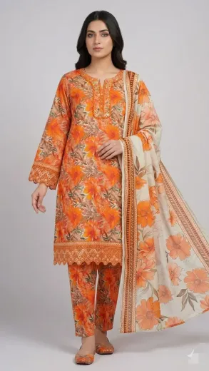 Printed Lawn 3 Pcs