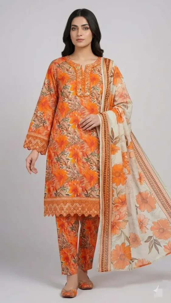 Printed Lawn 3 Pcs