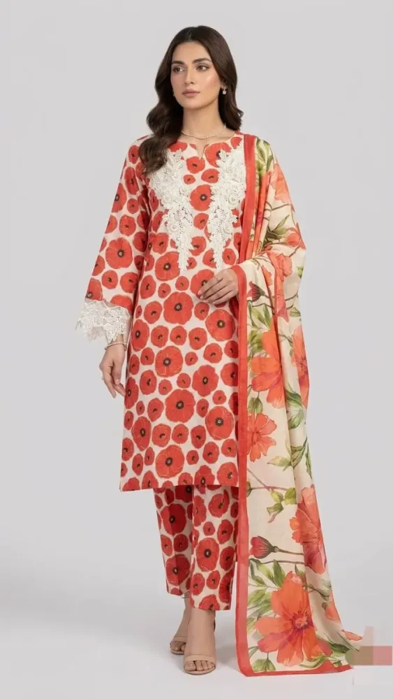 Printed Lawn 3 Pcs