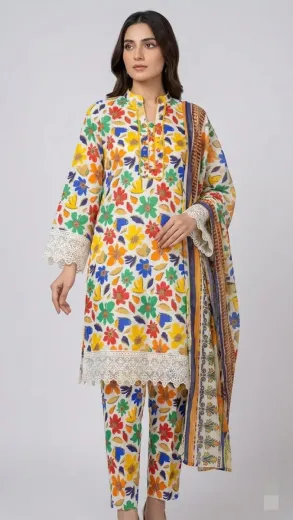 Printed Lawn 3 Pcs