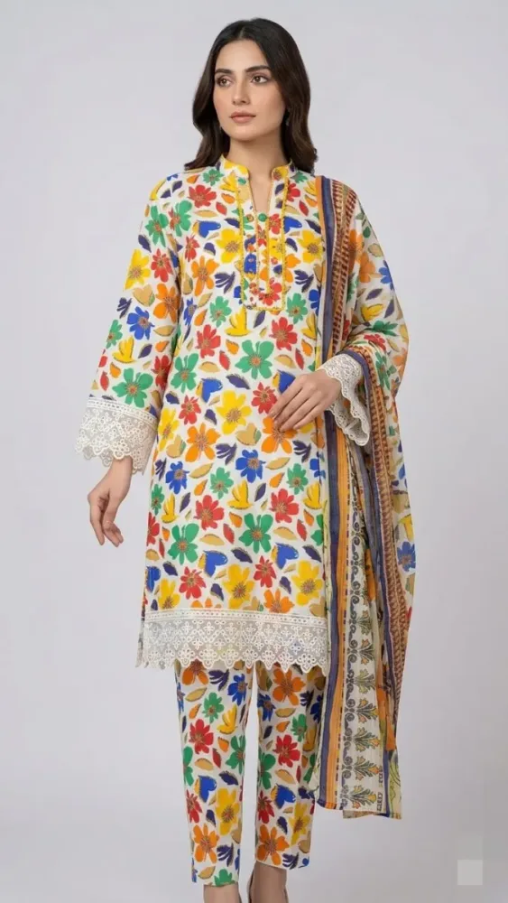 Printed Lawn 3 Pcs
