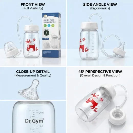 Dr. Gym Hands-Free Feeding Bottle – 150ml