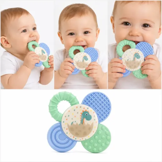 Baby Silicone Teether – Dinosaur Design