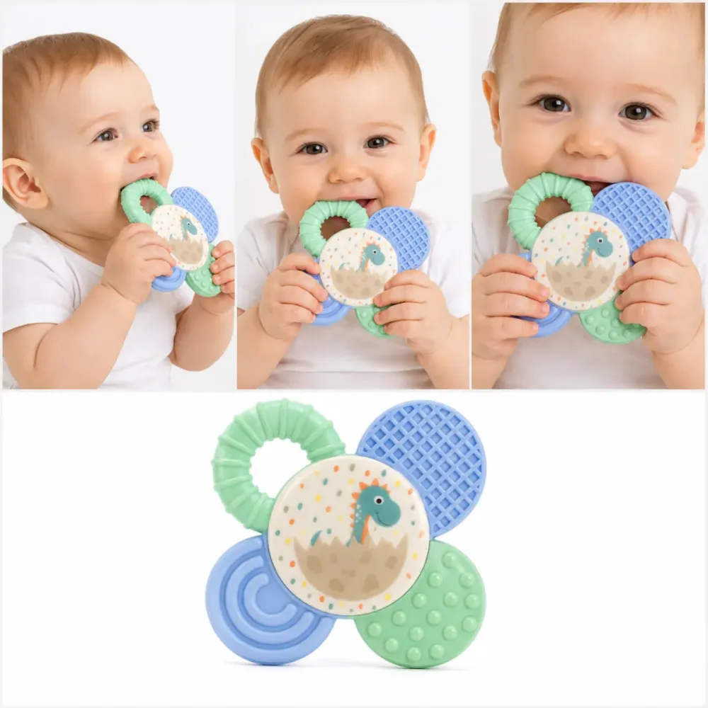 Baby Silicone Teether – Dinosaur Design