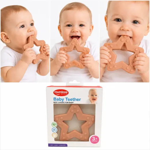 Premium Star-Shaped Silicone Baby Teether (3+ Months)
