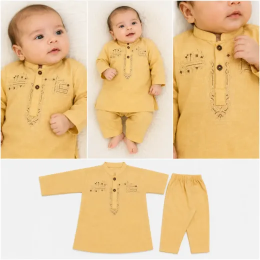 Newborn Baby Embroidered Kurta Shalwar Set – Premium Traditional Wear