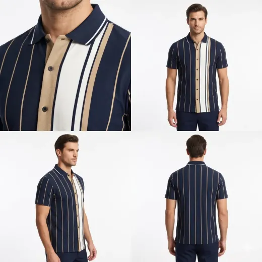 Men's Premium Striped Polo Shirt