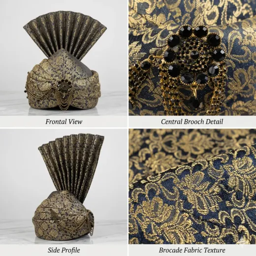 Men's Premium Brocade Wedding Turban (Safa/Pagri)