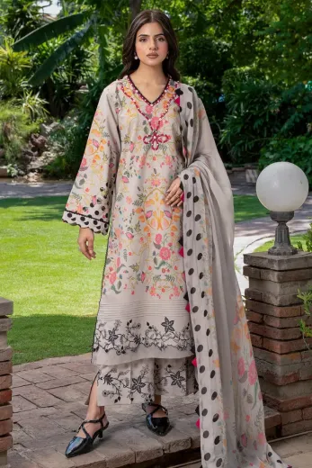 3-PC Unstitched Printed Lawn C-Print