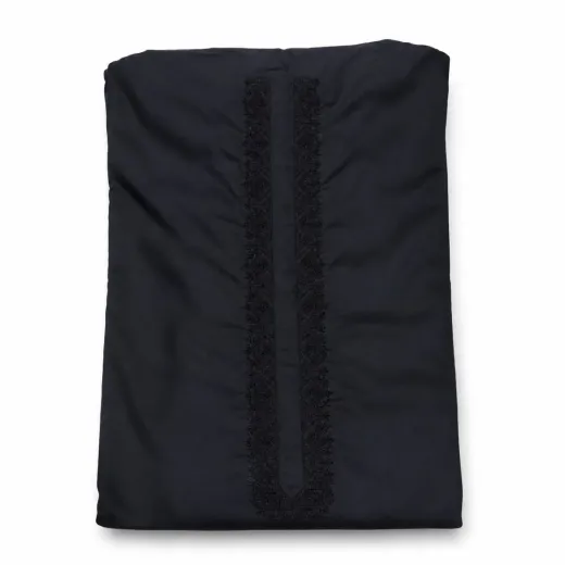 Premium Black Embroidered Men's Unstitched Suit