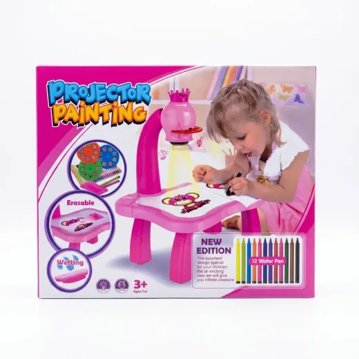 Kids Projector Painting Drawing Table with 12 Water Color Pens