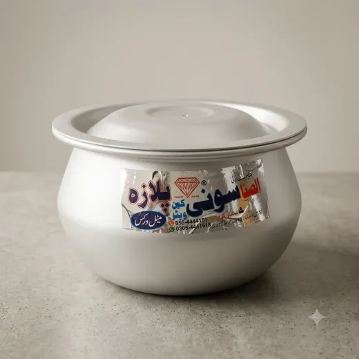Premium Aluminium Handi with Lid – White Finish | Multipurpose Cooking Pot