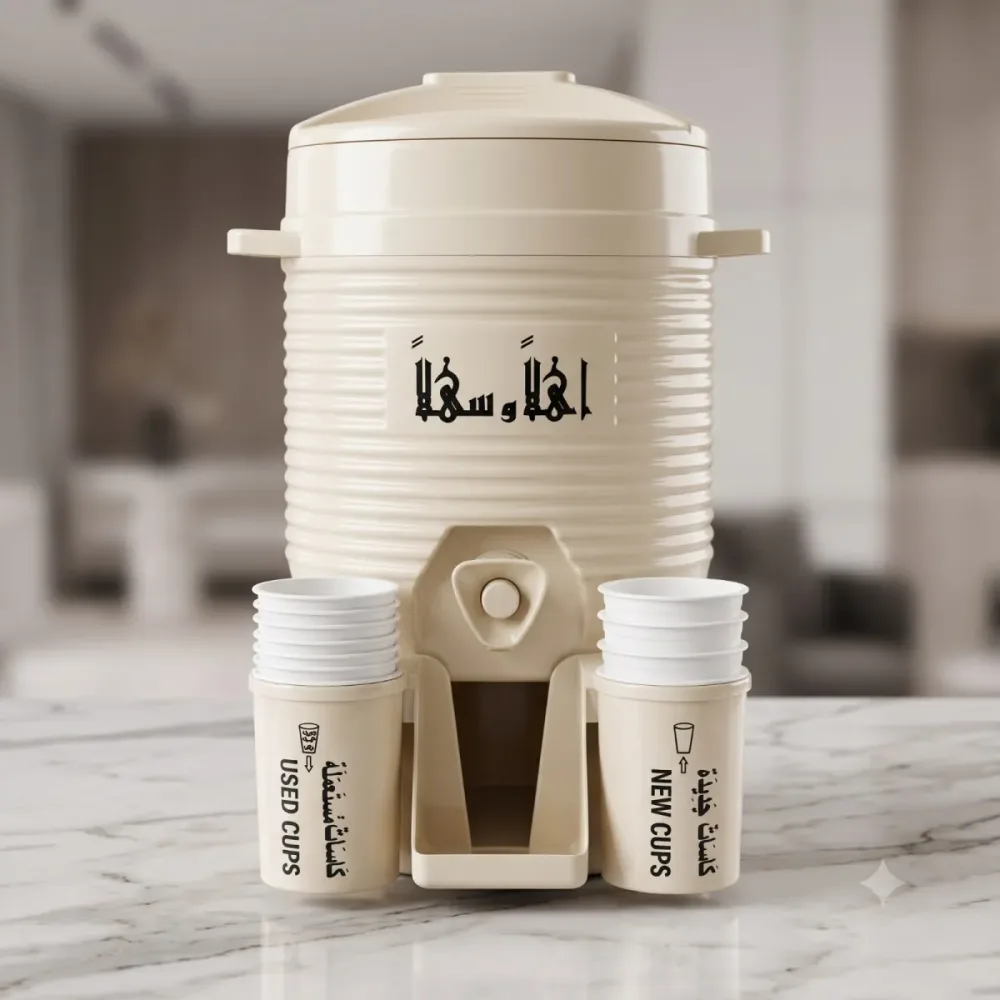 Insulated Water Cooler Dispenser with Cup Holder