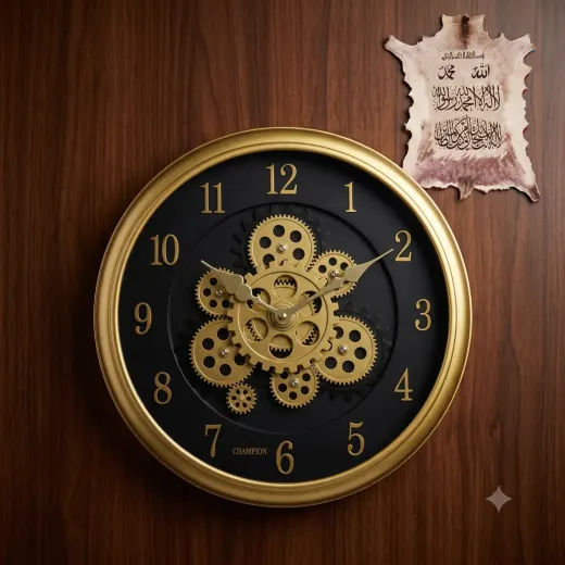 Luxury Vintage Gear Wall Clock | Black & Gold Decorative Timepiece