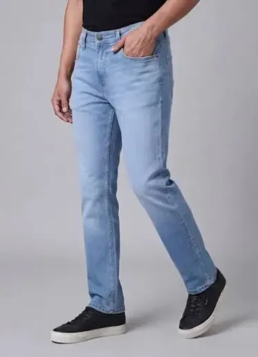 Men’s Light Blue Mid Rise Slim Fit Jeans