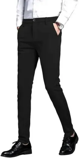 Black Slim-Fit Men's Dress Pants