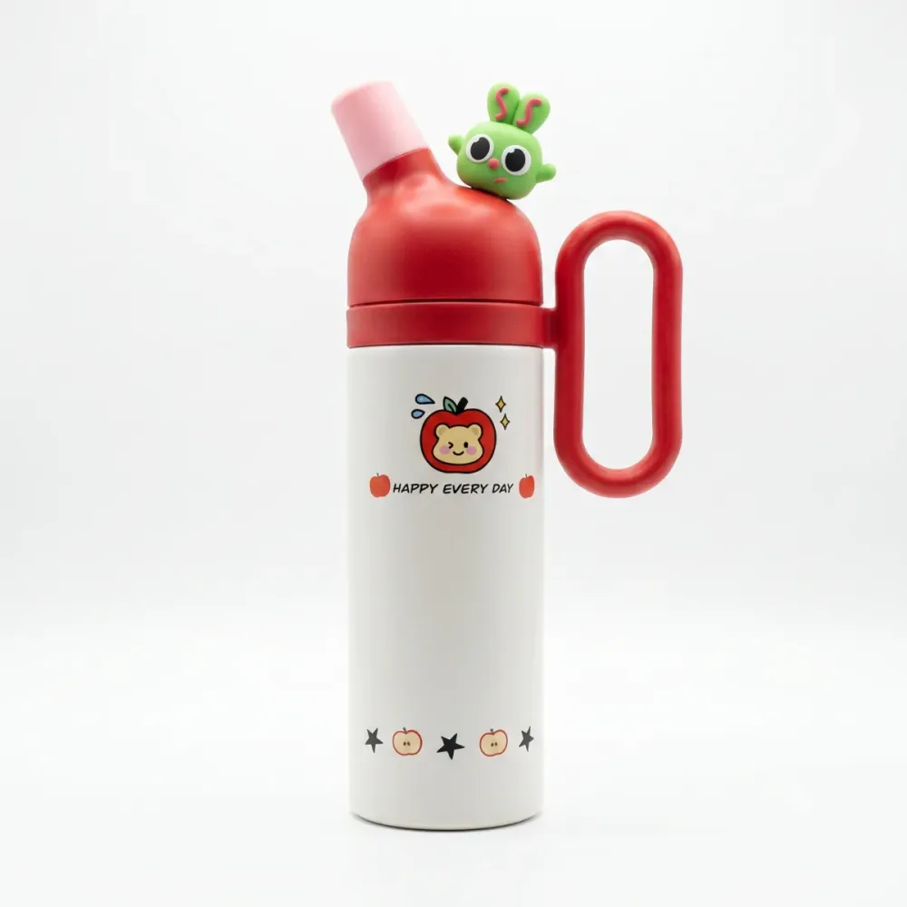 Cute Bunny Kids Water Bottle with Straw & Handle | BPA-Free Leakproof Sipper
